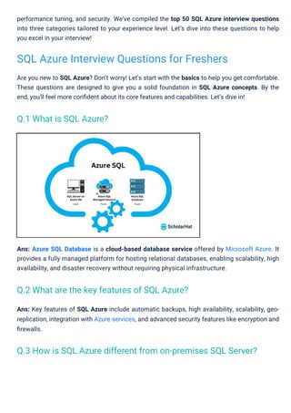 performance tuning, and security. We’ve compiled the top 50 SQL Azure interview questions
into three categories tailored t...
