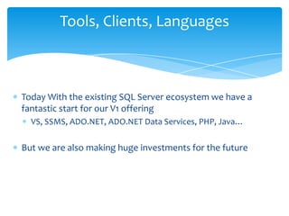 Symmetry w/ on-premises database platform