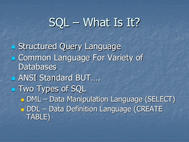 Sql basics