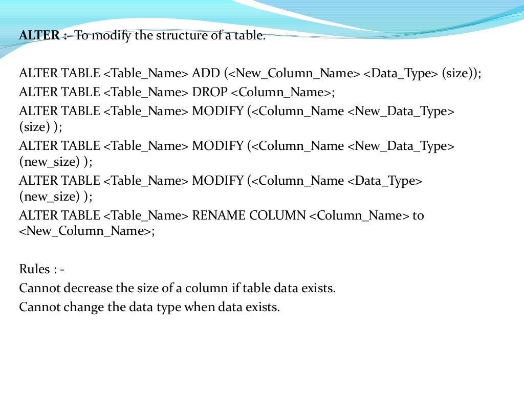 Sql basics and DDL statements