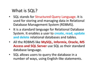Sql Numeric Functions In Rdbms Comprehensive Introduction to SQL: Basics, Commands, and Processes | PDF