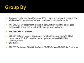 Sql Basics And Advanced | PPTX