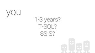 you
1-3 years?
T-SQL?
SSIS?
 