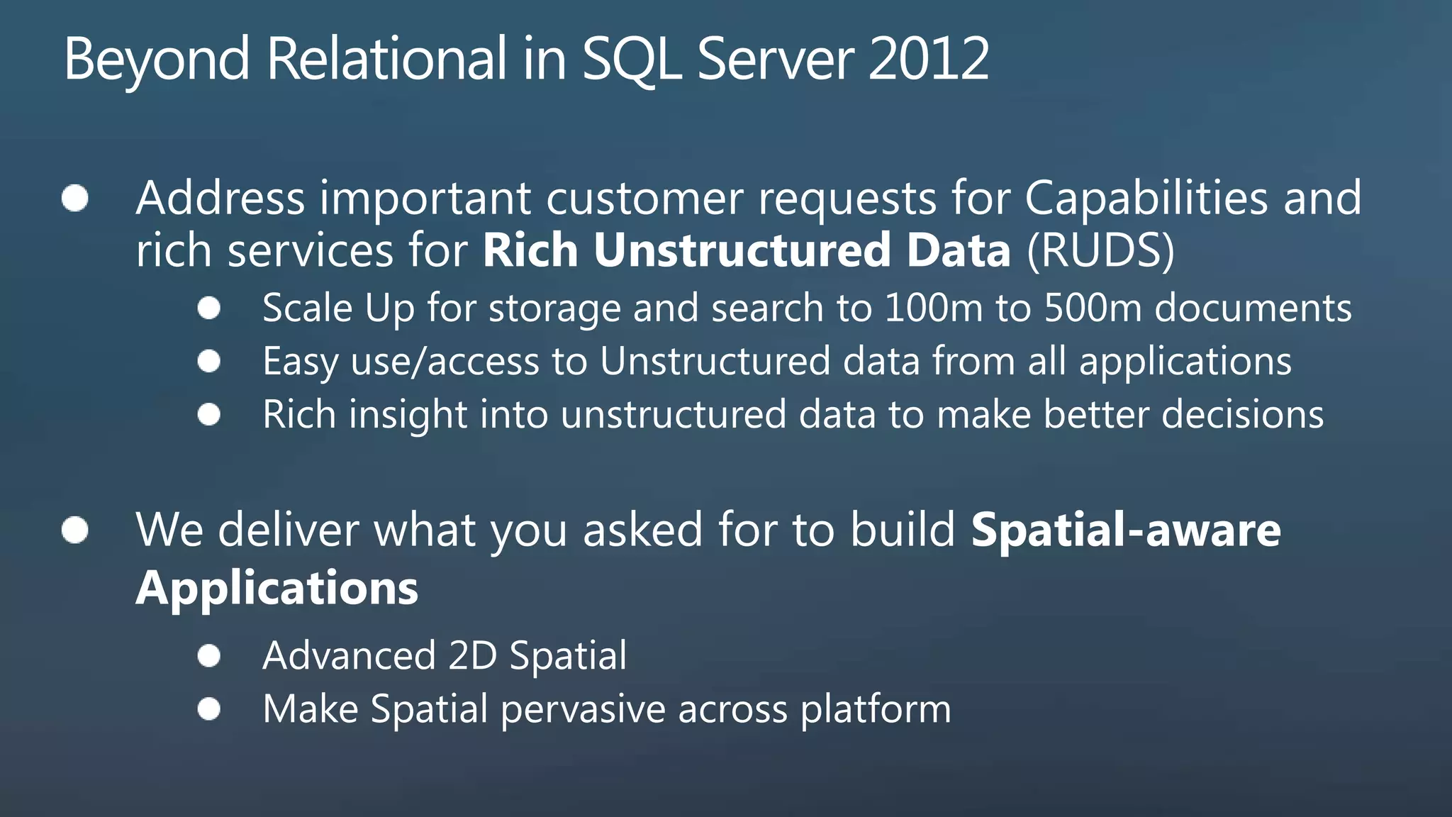 SQLBits X SQL Server 2012 Beyond Relational