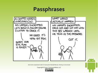 Passphrases

xkcd comics reproduced under CC license from Randall Munroe. Hat Guy is not amused.

Copyright © 2013 CommonsWare, LLC

 
