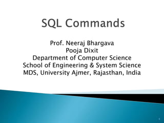 Sql commands | PPT
