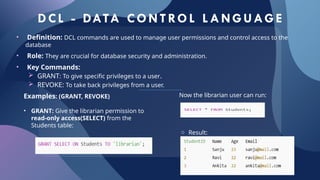 Comprehensive Guide to SQL Commands: DDL, DML, DQL, DCL, and TCL ...