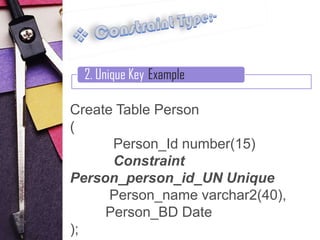 oracle Sql constraint