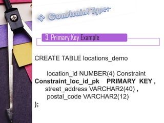 oracle Sql constraint