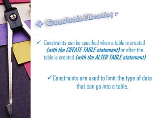 oracle Sql constraint