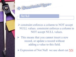 oracle Sql constraint