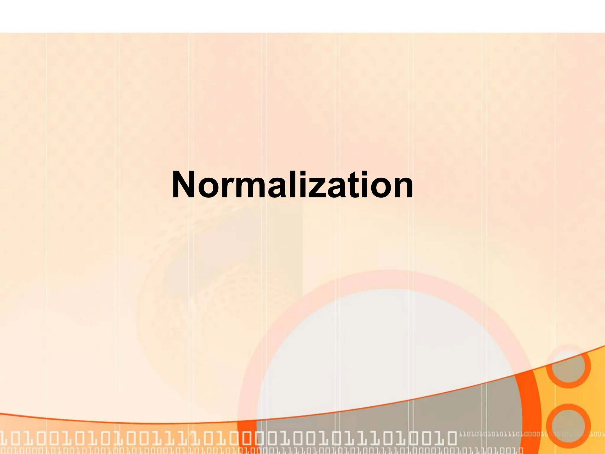 Normalization 