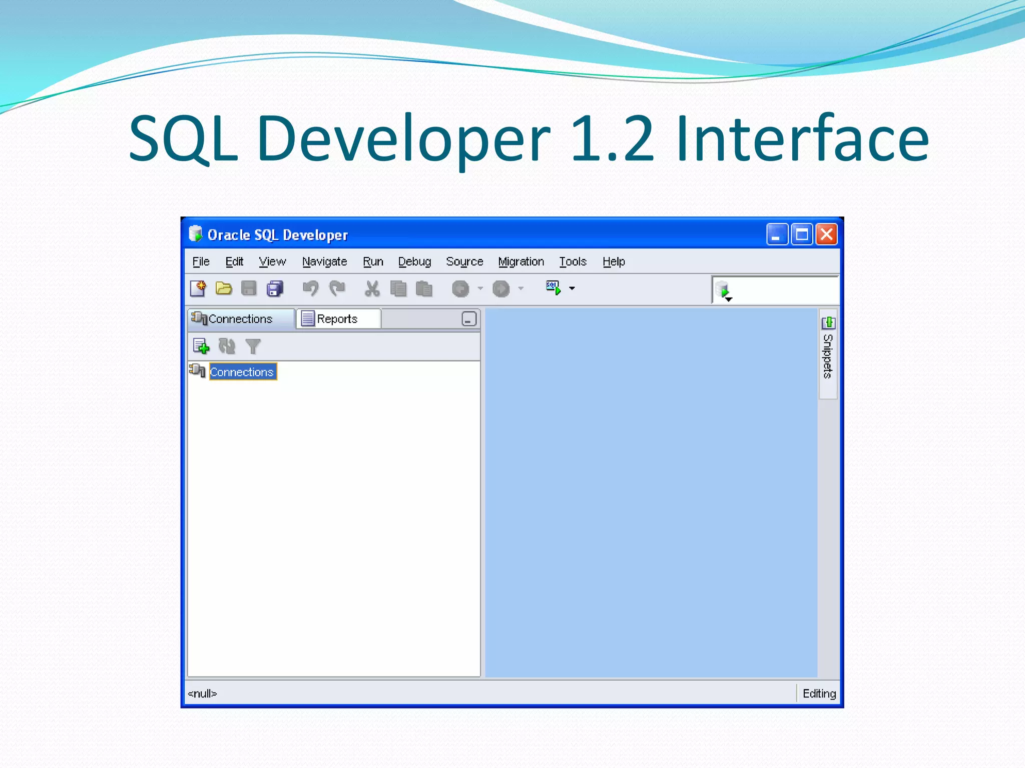SQL Developer 1.2 Interface

 