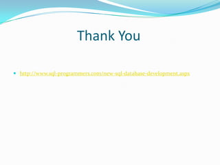 Sql database development part 1 | PPT