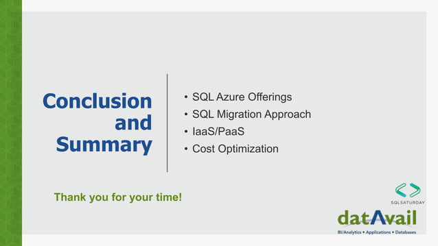 SQL to Azure Migrations | PPTX