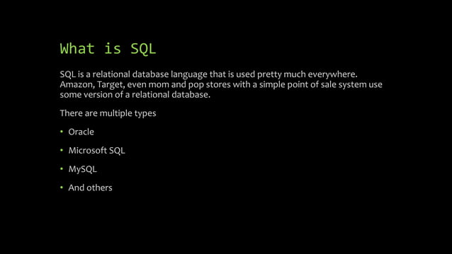 Sql database terms | PPT