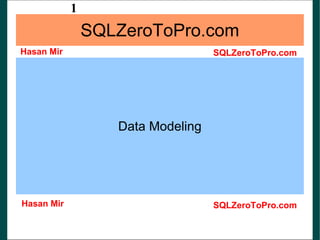 SQLZeroToPro.com Data Modeling 
