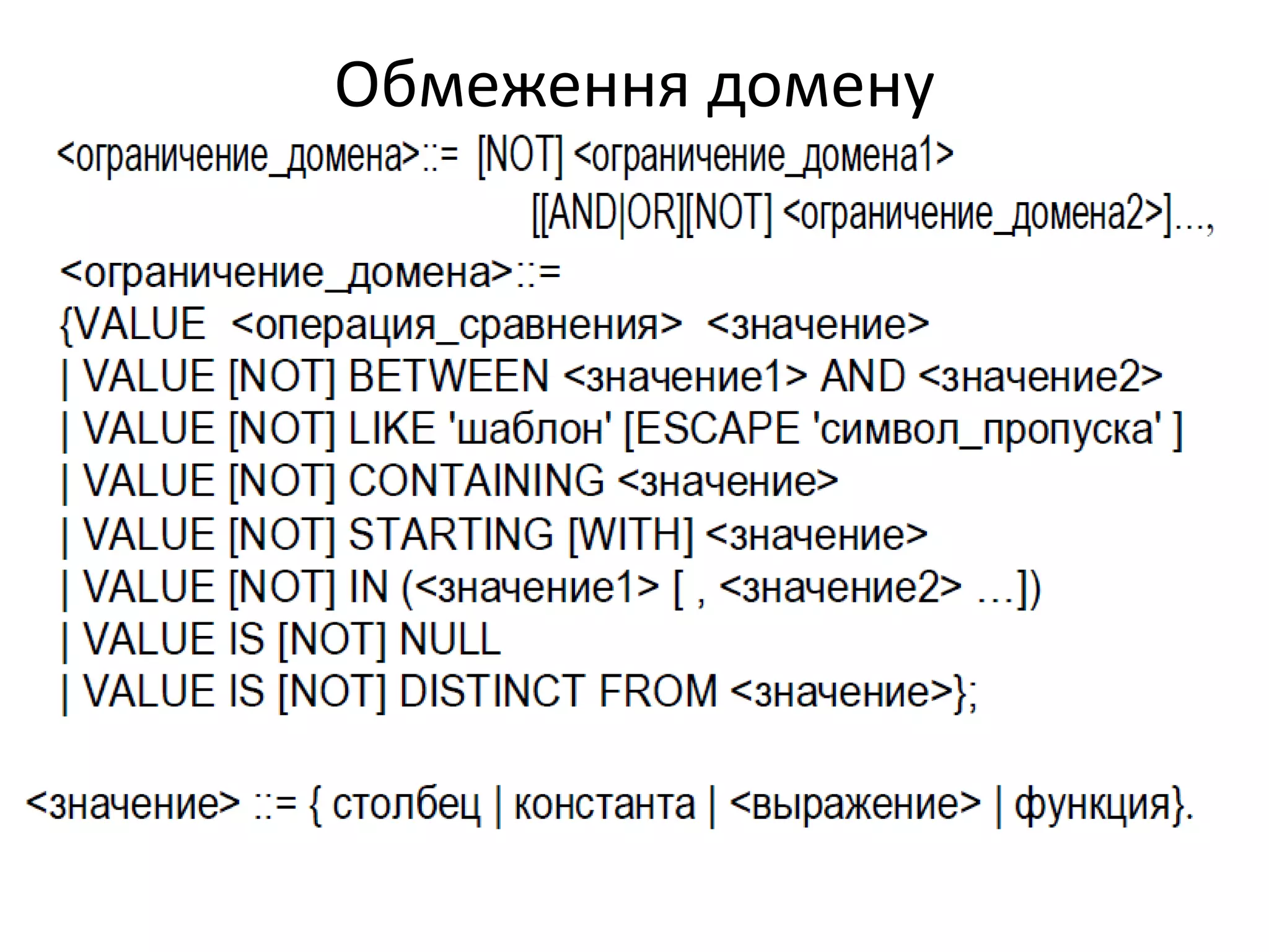 Обмеження домену
 