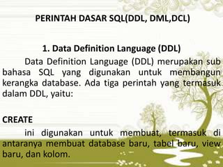 SQL(DDL,DML,DCL,TCL) | PPTX