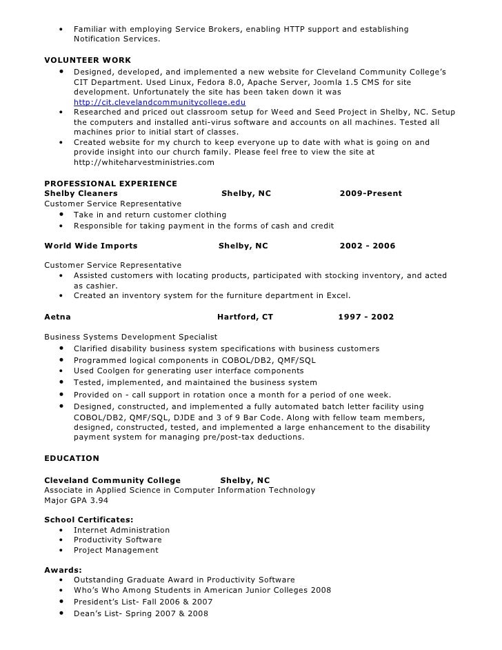 Resume samples database programmer