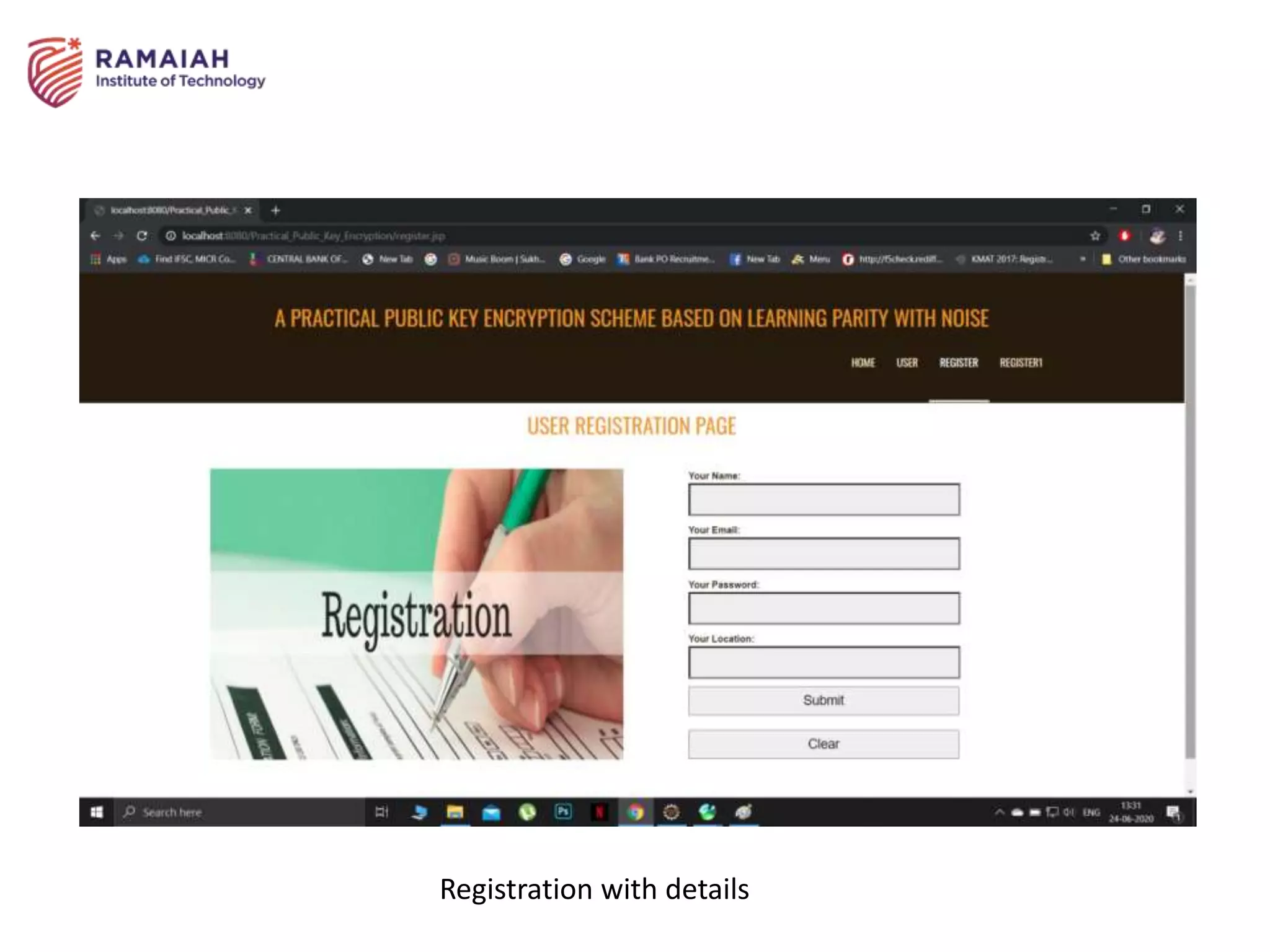 Registration with details
 