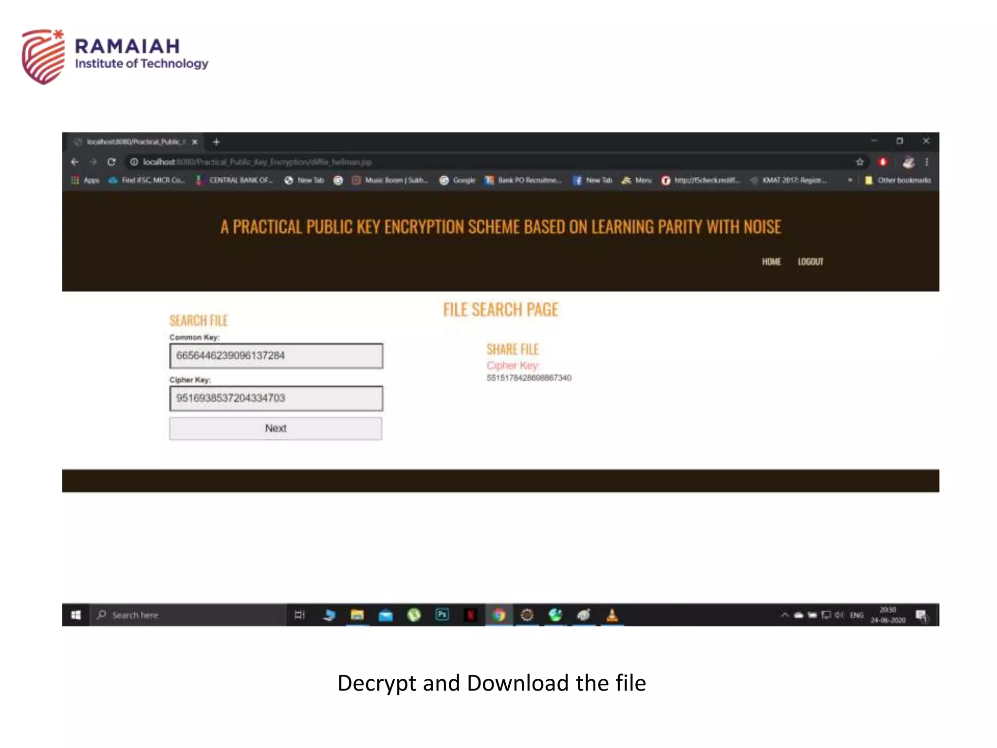 Decrypt and Download the file
 