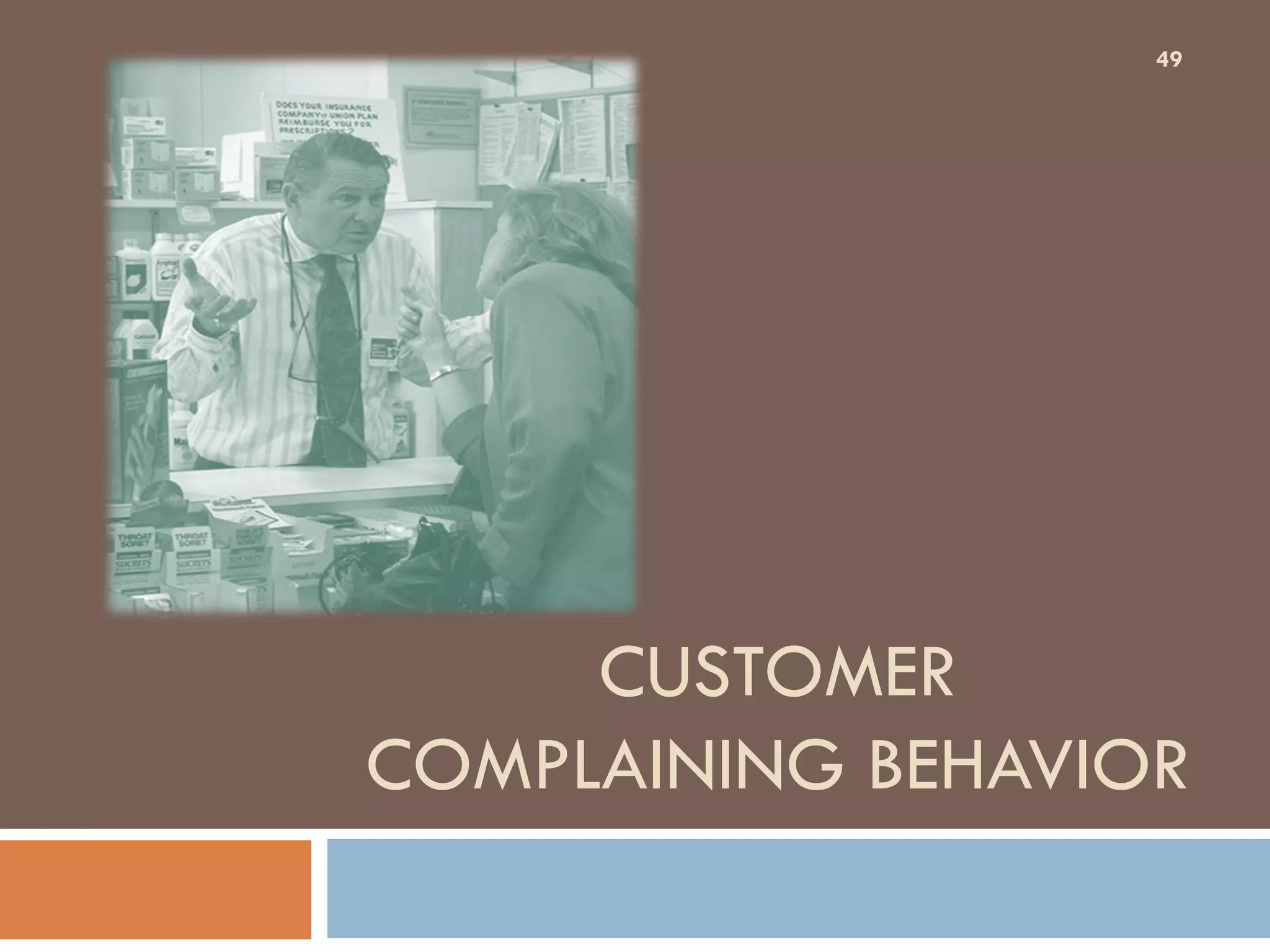 49




     CUSTOMER
COMPLAINING BEHAVIOR
 