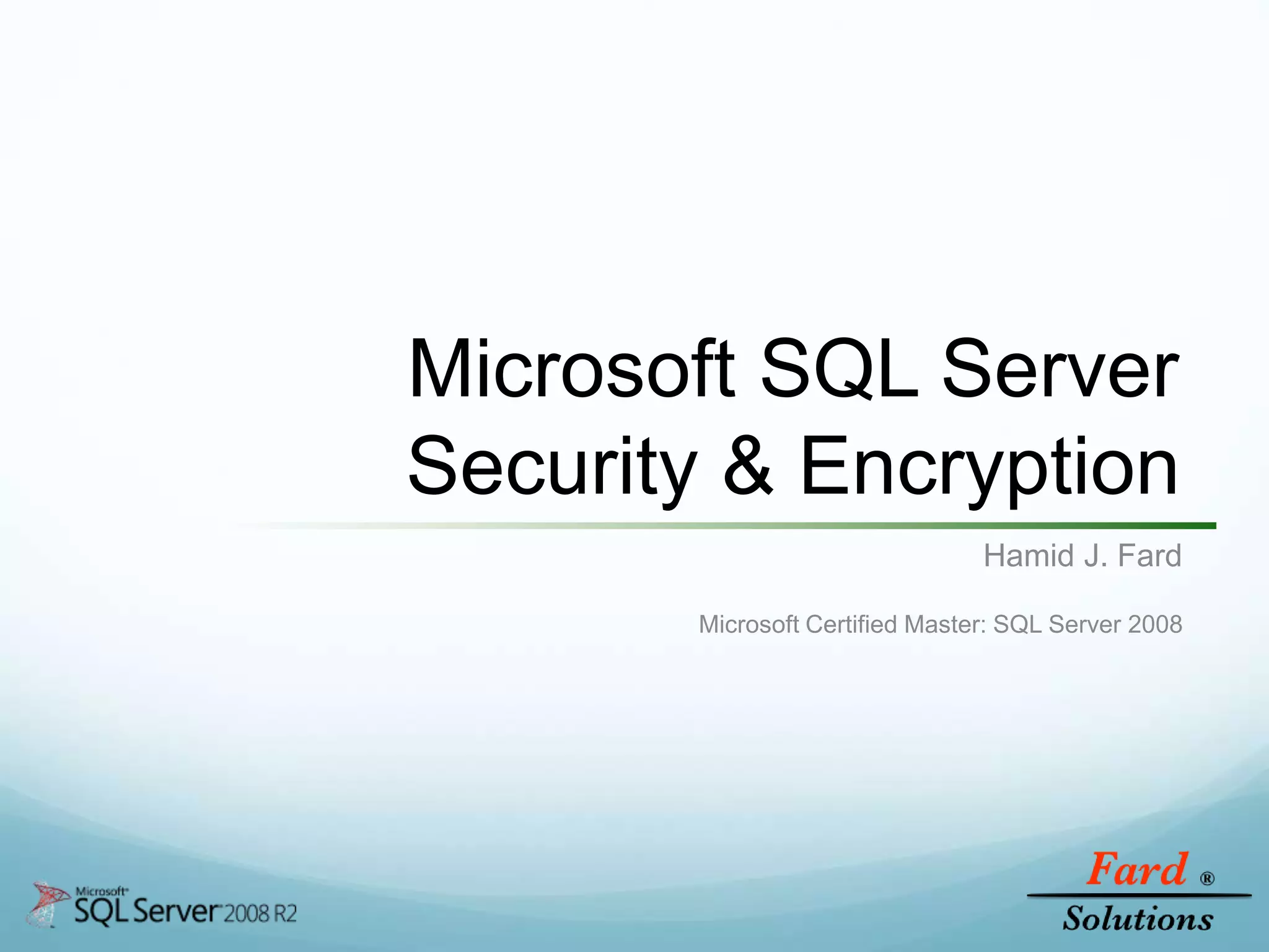 SQL Server Security And Encryption | PPTX image.