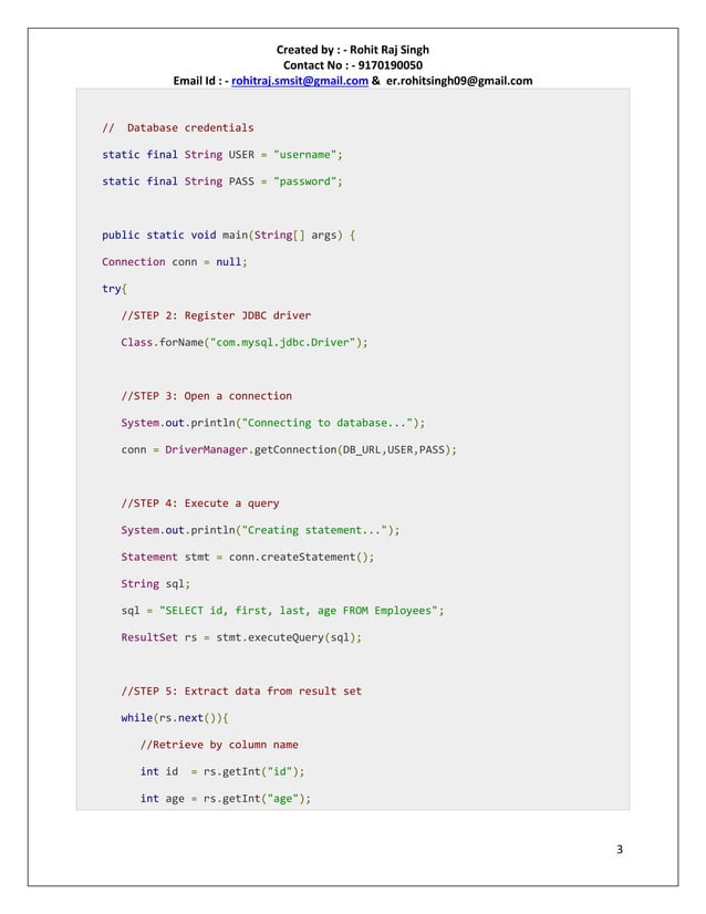Sql exception and class notfoundexception | PDF