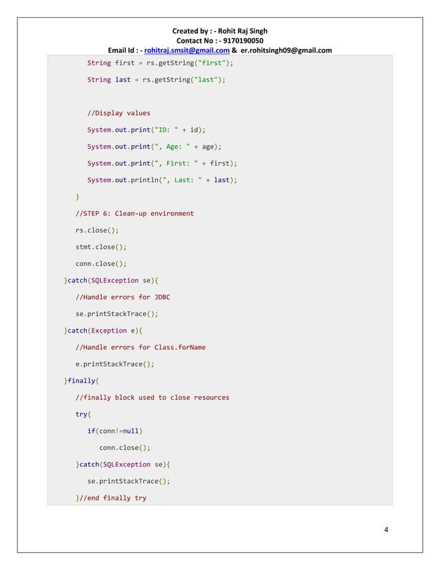 Sql exception and class notfoundexception | PDF