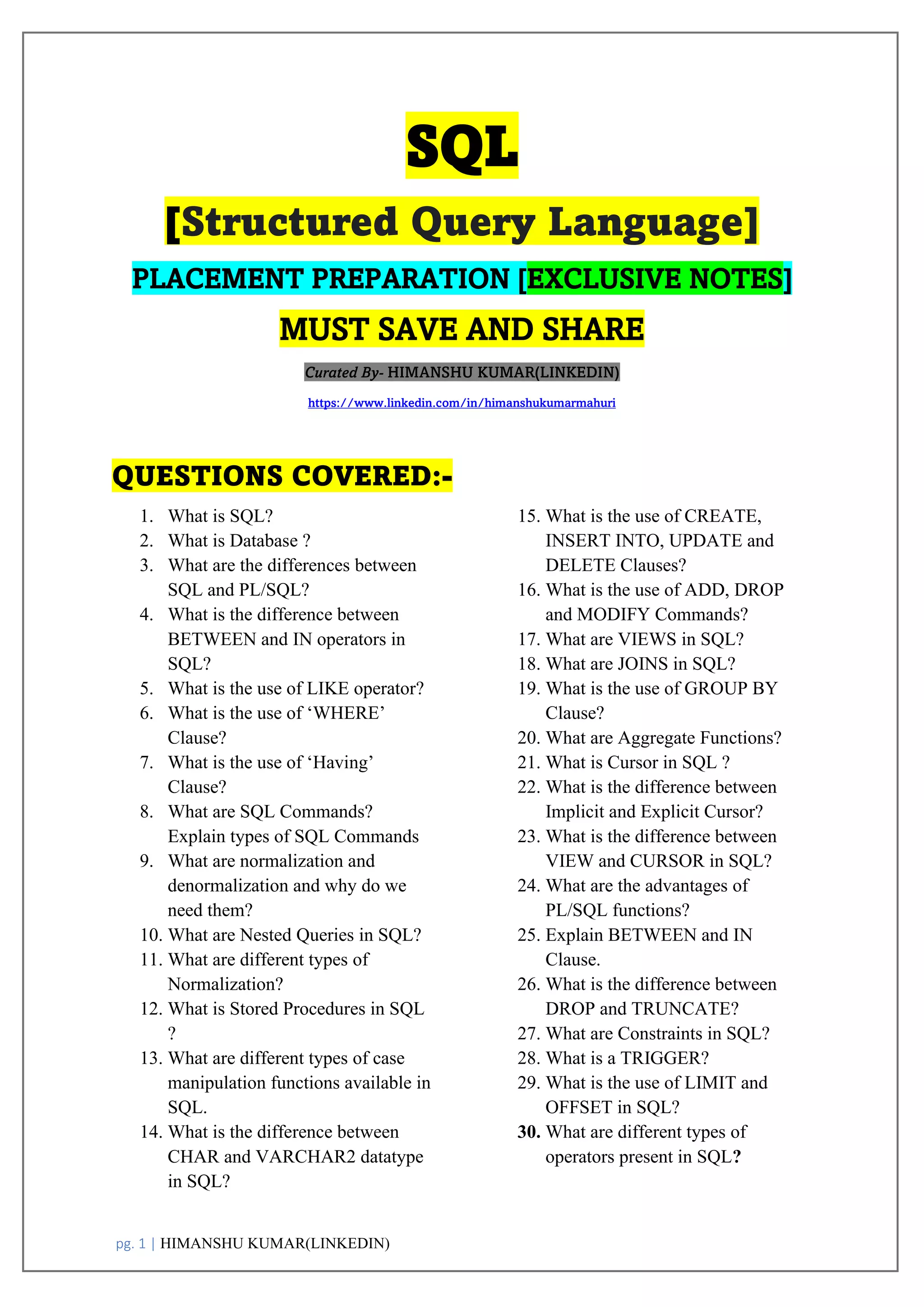 SQL EXCLUSIVE NOTES .pdf