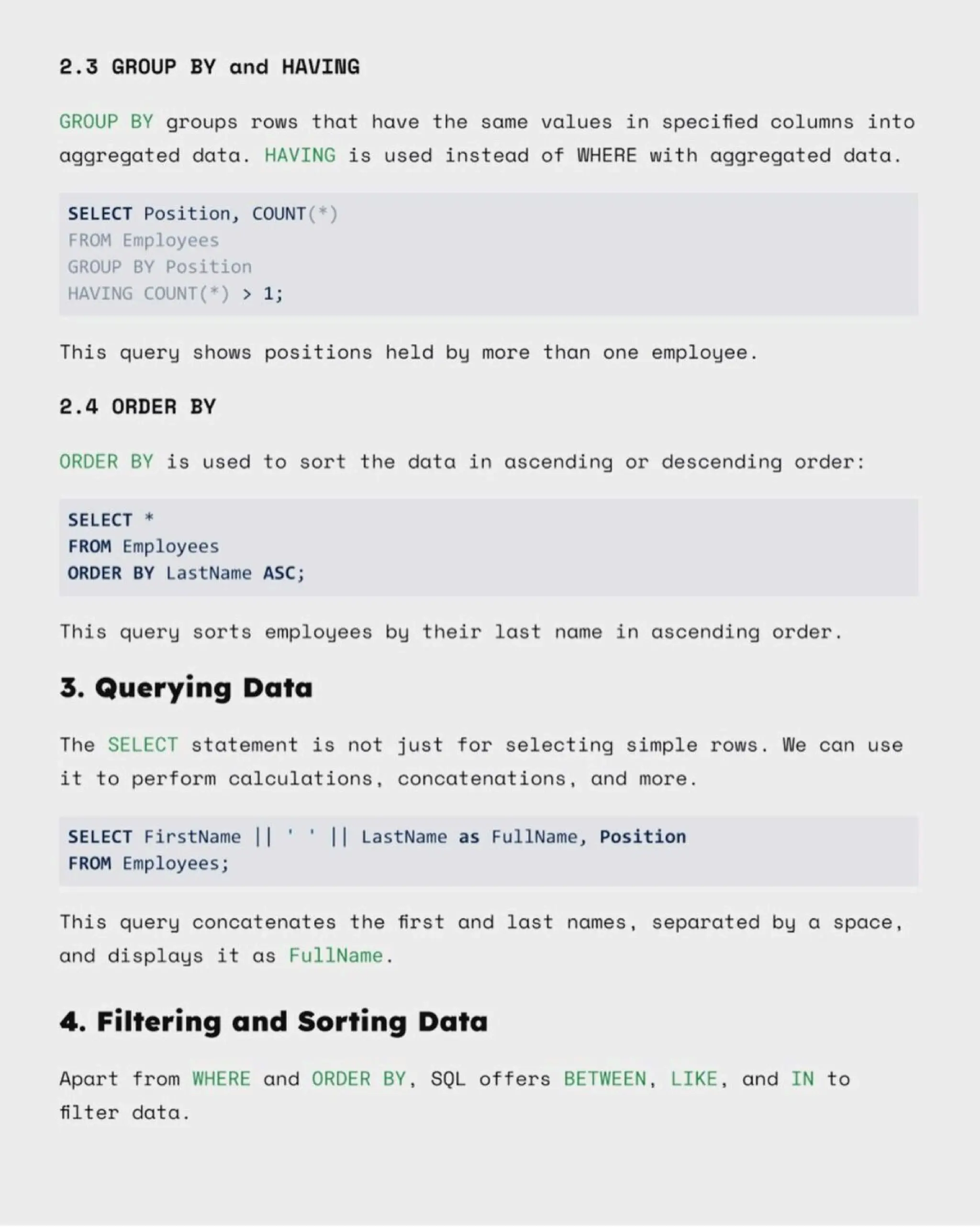 Basic to Advance SQL Notes for Data Analytics. | PDF
