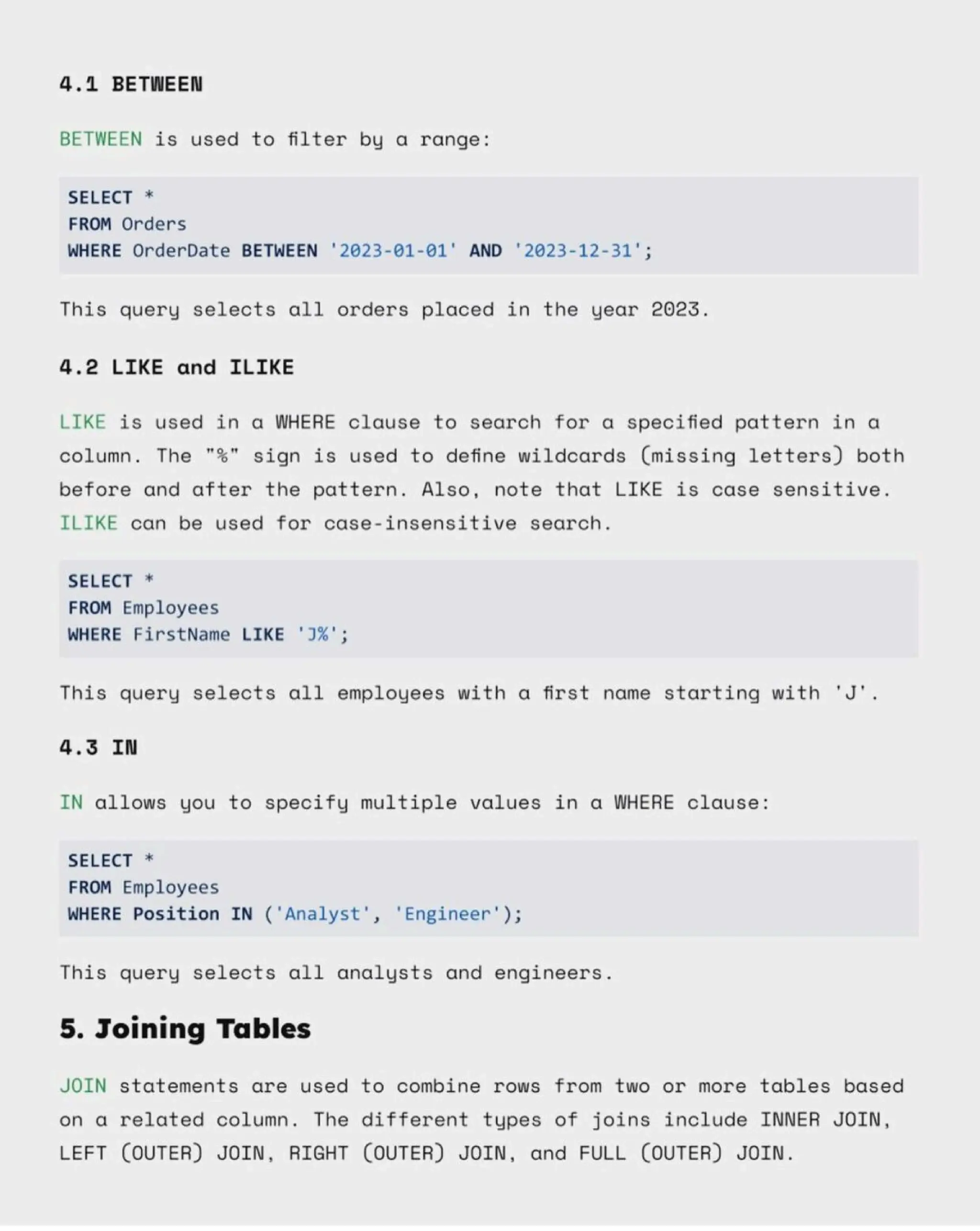 Basic to Advance SQL Notes for Data Analytics. | PDF