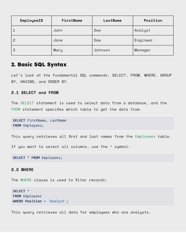Basic to Advance SQL Notes for Data Analytics. | PDF