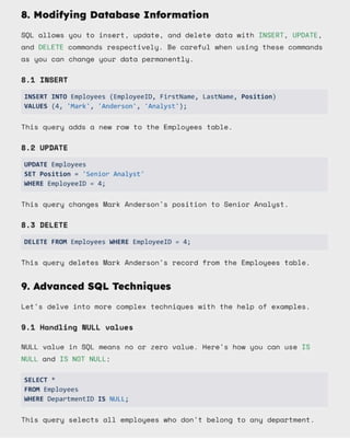 Basic to Advance SQL Notes for Data Analytics. | PDF