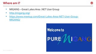 ©2017 Couchbase Inc. 3
Where am I?
• MIGANG – Great Lakes Area .NET User Group
• http://migang.org/
• https://www.meetup.com/Great-Lakes-Area-NET-User-Group-
MIGANG/
 