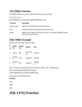 Sql functions | PDF