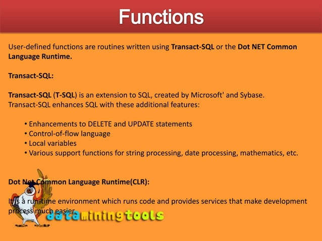 Sql Functions And Procedures