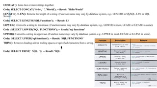 Comprehensive SQL Data Types, Functions, and Query Techniques Explained ...