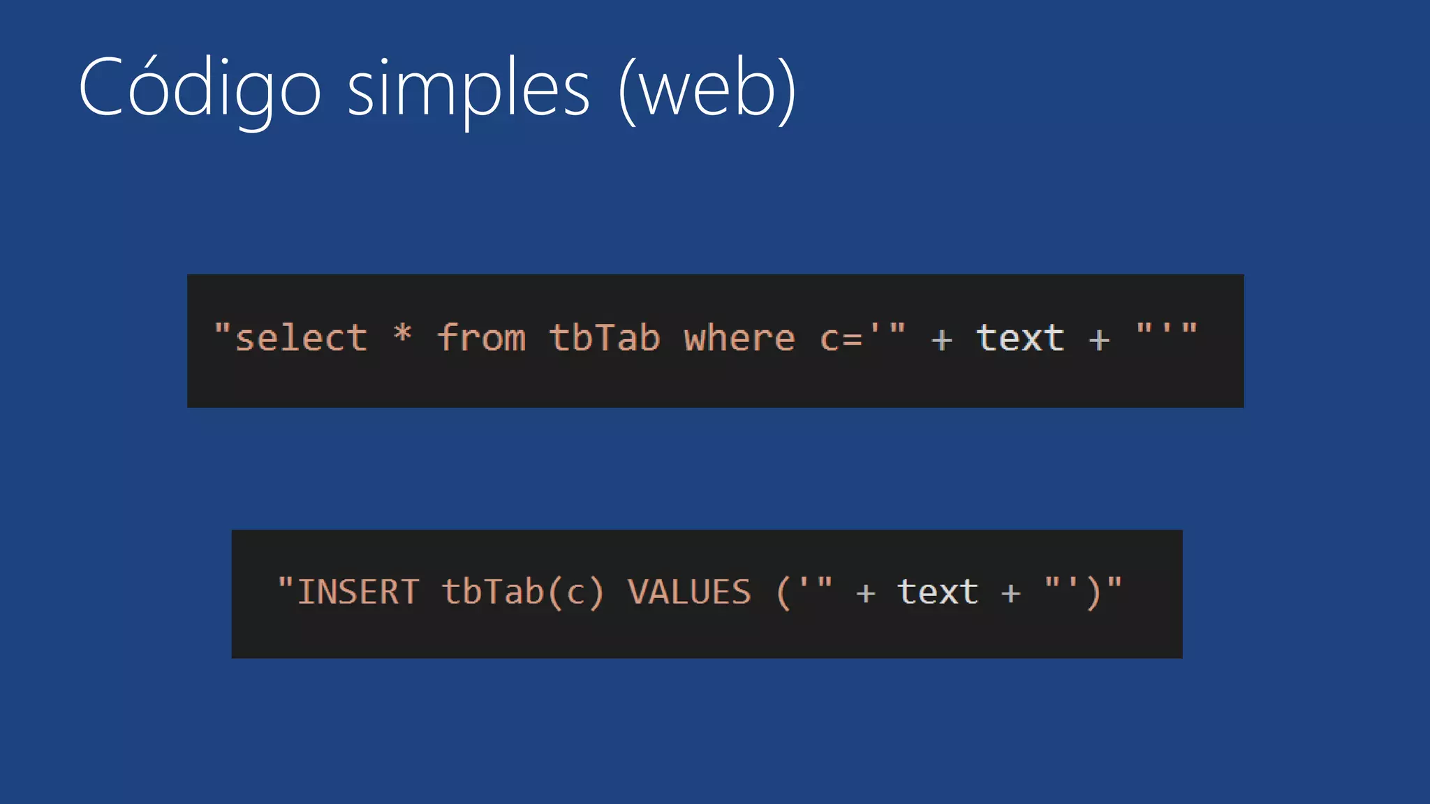 Código simples (web)
 
