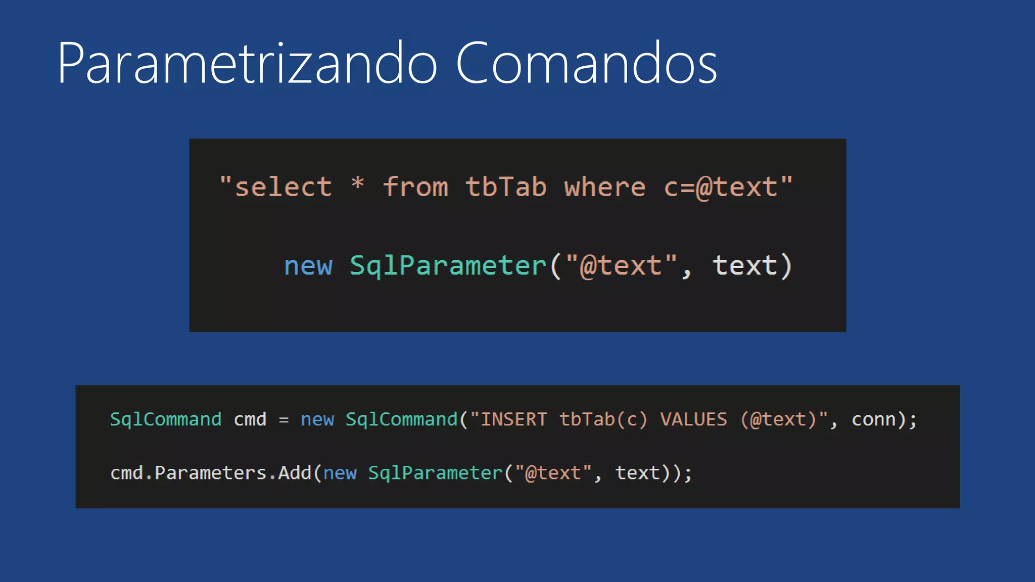 Parametrizando Comandos
 