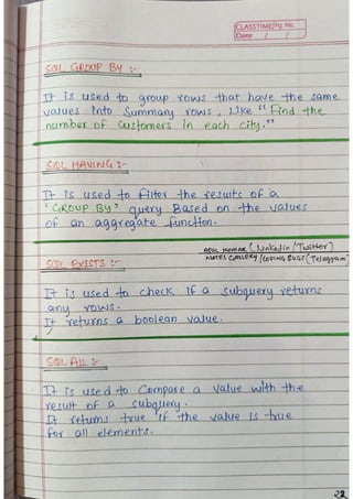 SQL Hand Notes - With Detailed Data .pdf
