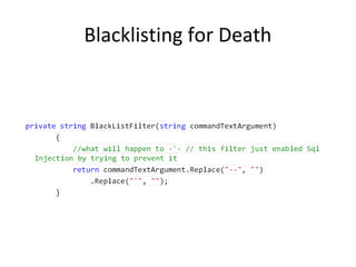 Blacklisting for Death

 