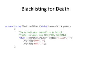 Blacklisting for Death

 