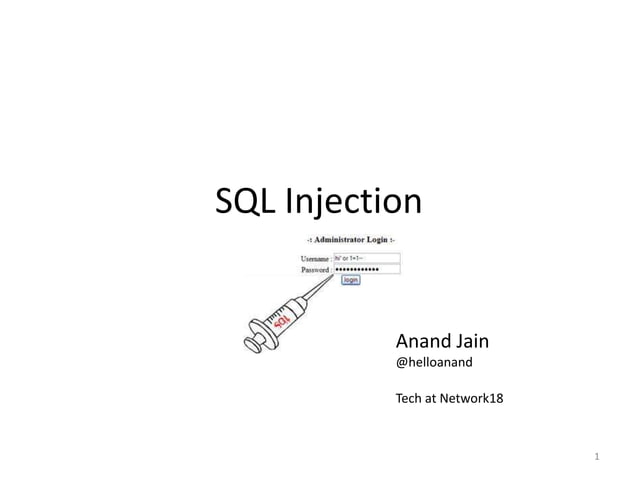 Sql Injection attacks and prevention | PPTX