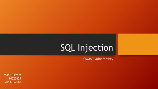 Sql injection | PPT
