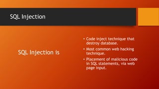 Sql injection | PPT