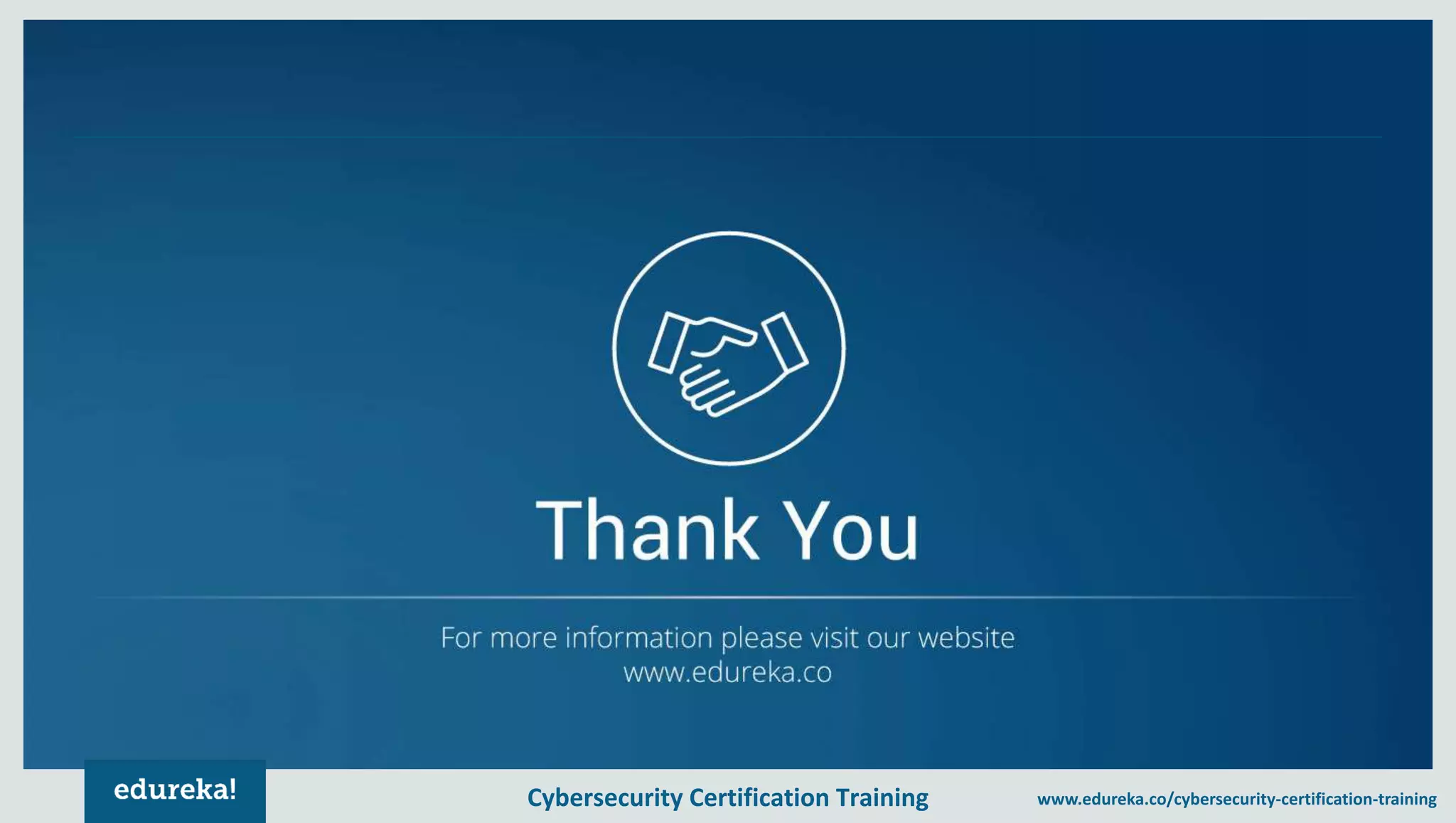 Cybersecurity Certification Training www.edureka.co/cybersecurity-certification-training 