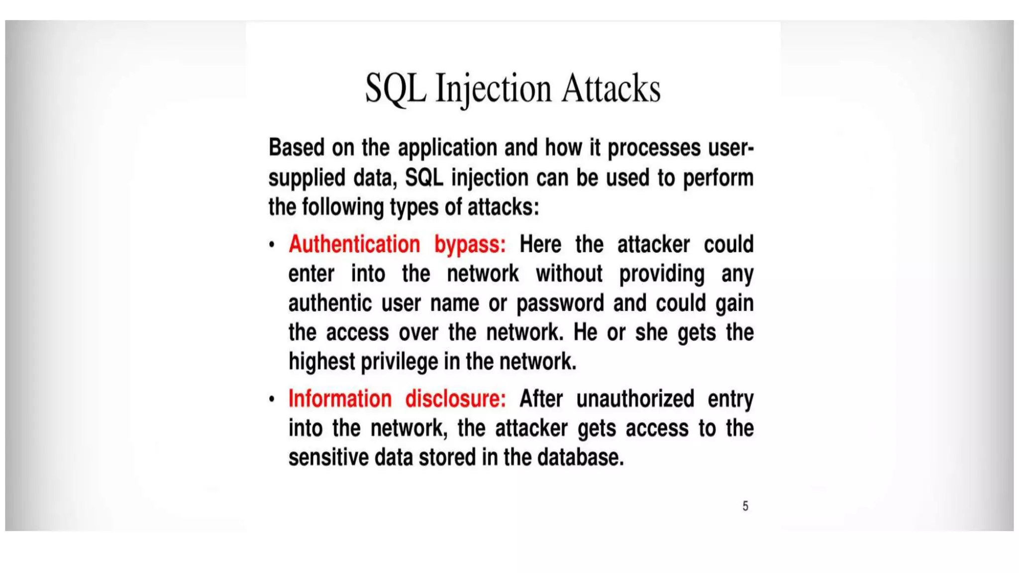 sql injection and prevention | PPT