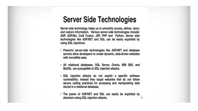 sql injection and prevention | PPT